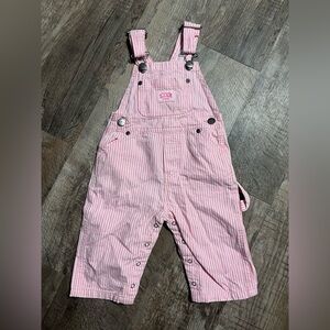 Key pink white kids overalls Size: 9M